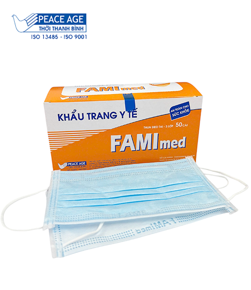 Khẩu trang y tế FAMI MED thun đeo tai 3 lớp